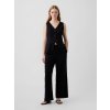 GAP Ľanové nohavice wide-leg Čierna