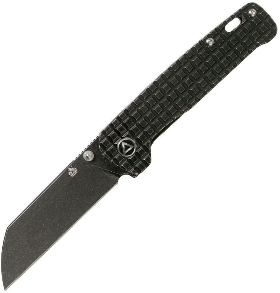 QSP Knife Penguin, Stonewash 154CM Blade, Titanium Frag Handle QS130-OFRG