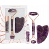 CRYSTALLOVE Ametystová kozmetická sada: roller + gua sha doštička + roll-on