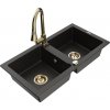 MEXEN/S MEXEN/S - Mario granitový drez 2-bowl vrátane batérie Elia, čierna/zlatá metalik 6504-75-670101-50 MEXEN/S MEXEN/S - Mario granitový drez 2-bowl vrátane batérie Elia, čierna/zlatá metalik 6504-75-670101-50