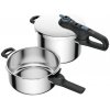 Sada tlakových hrncov Tefal Secure Trendy 6 a 4 l P2584301 Nerezový/Čierny Sada tlakových hrncov Tefal Secure Trendy 6 a 4 l P2584301 Nerezový/Čierny