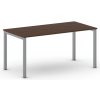 Rokovací kancelársky stôl PRIMO SQUARE, 160x80 cm, sivostrieborná podnož, orech Rokovací kancelársky stôl PRIMO SQUARE, 160x80 cm, sivostrieborná podnož, orech