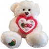 Medveď so srdcom a mašľou biely 25 cm Medveď so srdcom a mašľou biely 25 cm