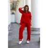 Fashionweek dámska súprava bavlnený komplet nohavice + blúzka JK-Roma červený