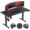 Herný stôl elektrický HUZARO čierny RGB LED s indukčným nabíjaním Herný stôl elektrický HUZARO čierny RGB LED s indukčným nabíjaním