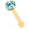 Šperky eshop - Zlatý 585 piercing do nosa, rovný - ligotavý zirkónik akvamarínovej farby, 1,5 mm S1GG176.03 Šperky eshop - Zlatý 585 piercing do nosa, rovný - ligotavý zirkónik akvamarínovej farby, 1,5 mm S1GG176.03