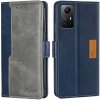 Peňaženkové kožené puzdro Contrast na Xiaomi Redmi Note 12S - Modrá a šedá Peňaženkové kožené puzdro Contrast na Xiaomi Redmi Note 12S - Modrá a šedá