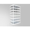 Kovový regál do technickej miestnosti Biedrax 50 x 120 x 240 cm, biely - 8 políc pozink Kovový regál do technickej miestnosti Biedrax 50 x 120 x 240 cm, biely - 8 políc pozink
