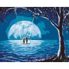 ZUTY Maľovanie podľa čísel LÁSKA ZA SVITU MESIACA Rámovanie bez rámu a bez vypnutia plátna Rozmer 80 x 100 cm