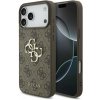 Guess PU 4G Metal Logo Zadný Kryt pre iPhone 17 Pro Max Brown