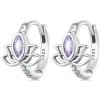 For Silver Náušnice krúžky Lotosový Kvet - Striebro 925 For Silver Náušnice krúžky Lotosový Kvet - Striebro 925