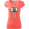 Retro kazeta - pruhy - Dámske tričko Pure - M ( Korálová ) Retro kazeta - pruhy - Dámske tričko Pure - M ( Korálová )