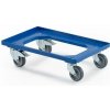 Manutan Plastová prepravná plošina na prepravky, 2 otočné kolesá – pozink, do 250 kg Manutan Plastová prepravná plošina na prepravky, 2 otočné kolesá – pozink, do 250 kg