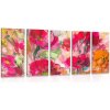 5-dielny obraz maľované kvetinové zátišie 5-dielny obraz maľované kvetinové zátišie
