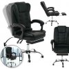 Kožené kancelárske čierne kreslo s opierkou nôh, KO22CZ Kožené kancelárske čierne kreslo s opierkou nôh, KO22CZ