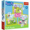 Trefl Puzzle 3v1 Prasiatko Peppa /Peppa Pig Šťastný deň prasiatka v krabici 28x28x6cm Trefl Puzzle 3v1 Prasiatko Peppa /Peppa Pig Šťastný deň prasiatka v krabici 28x28x6cm