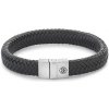 Rebel&Rose Čierny kožený náramok Herringbone Brown Matt RR-M0019-S 16,5 cm - S Rebel&Rose Čierny kožený náramok Herringbone Brown Matt RR-M0019-S 16,5 cm - S