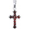 Stříbrný přívěsek Ofelie kříž s přírodními granáty SILVEGOB180038P Stříbrný přívěsek Ofelie kříž s přírodními granáty SILVEGOB180038P