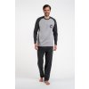 Moret pánské pyžamo dlouhé s medvědem šedé