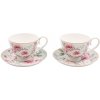 Home Elements Šálky s podšálkami 2 x 250 ml, Ruže Home Elements Šálky s podšálkami 2 x 250 ml, Ruže