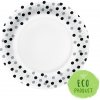 Papierový tanier PAW Eco 23 cm Confetti - black/silver / 10 ks Papierový tanier PAW Eco 23 cm Confetti - black/silver / 10 ks