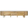 Bighome - FLORENZ TV stolík z mangového dreva, lakovaný biely mramor, 220x40x50 Bighome - FLORENZ TV stolík z mangového dreva, lakovaný biely mramor, 220x40x50