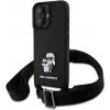Karl Lagerfeld Saffiano Crossbody Popruh Metal Karl and Choupette Zadní Kryt pro iPhone 16 Black KLHCP16SSAKCPBK Karl Lagerfeld Saffiano Crossbody Popruh Metal Karl and Choupette Zadní Kryt pro iPhone 16 Black KLHCP16SSAKCPBK