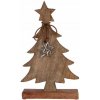 Drevený vianočný stromček z manga, plochý, s kovovou hviezdou, 30 cm Drevený vianočný stromček z manga, plochý, s kovovou hviezdou, 30 cm