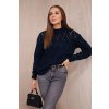 High-neckline sweater with diamond pattern navy blue modrá One size Kesi 5907302253101 High-neckline sweater with diamond pattern navy blue modrá One size Kesi 5907302253101