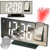 Digitálne stolové hodiny biele s LED projektorom a teplomerom Digitálne stolové hodiny biele s LED projektorom a teplomerom