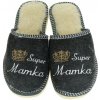 Dámske čierne filcové papuče SUPER MAMKA Dámske čierne filcové papuče SUPER MAMKA