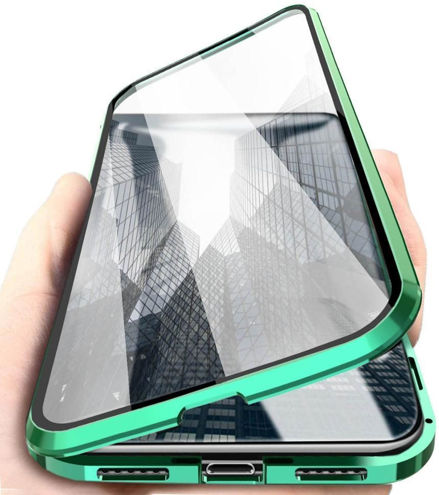 Púzdro Beweare Magnetické obojstranné s tvrdeným sklom na Samsung Galaxy S10 Plus - zelené