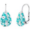 Silvego Strieborné náušnice kvapky so Swarovski® Crystals tmavo a svetlo tyrkysové a číre SILVEGOB36126ST Silvego Strieborné náušnice kvapky so Swarovski® Crystals tmavo a svetlo tyrkysové a číre SILVEGOB36126ST