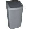 Odpadkový kôš s výklopným vekom, 50 l, CURVER Swing top, strieborná grafitová Odpadkový kôš s výklopným vekom, 50 l, CURVER Swing top, strieborná grafitová