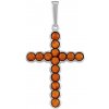 Stříbrný jantarový přívěsek kříž Arthas AAJ725PEN1CG Stříbrný jantarový přívěsek kříž Arthas AAJ725PEN1CG