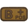 MFH nášivka krvná skupina 3D B positive khaki 5x2,5cm MFH nášivka krvná skupina 3D B positive khaki 5x2,5cm