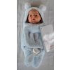 Marina & Pau Realistické miminko chlapeček Venoušek v teploučkém overalu Mini Golosinas Bath Time 21 cm
