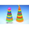 Teddies skladačka pyramída s krúžkami plast 28 cm v sieťke