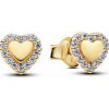 PANDORA pozlátené náušnice Halo srdce 264363c01 PANDORA pozlátené náušnice Halo srdce 264363c01