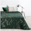 Mondo Italia Zamatový prehoz na posteľ Luiz6 tmavozelený so zlatým 200x220 cm Tmavozelená