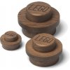 LEGO® drevený vešiak na zoď, 3 ks (dub - tmavo morený)