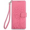 Peňaženkové puzdro Embossing Pattern Strom ružové – Realme GT 8 Pro Peňaženkové puzdro Embossing Pattern Strom ružové – Realme GT 8 Pro