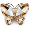 Brošňa s brúsenými kamienkami motýľ - 1 ks 1 colorado topaz zlatá Brošňa s brúsenými kamienkami motýľ - 1 ks 1 colorado topaz zlatá