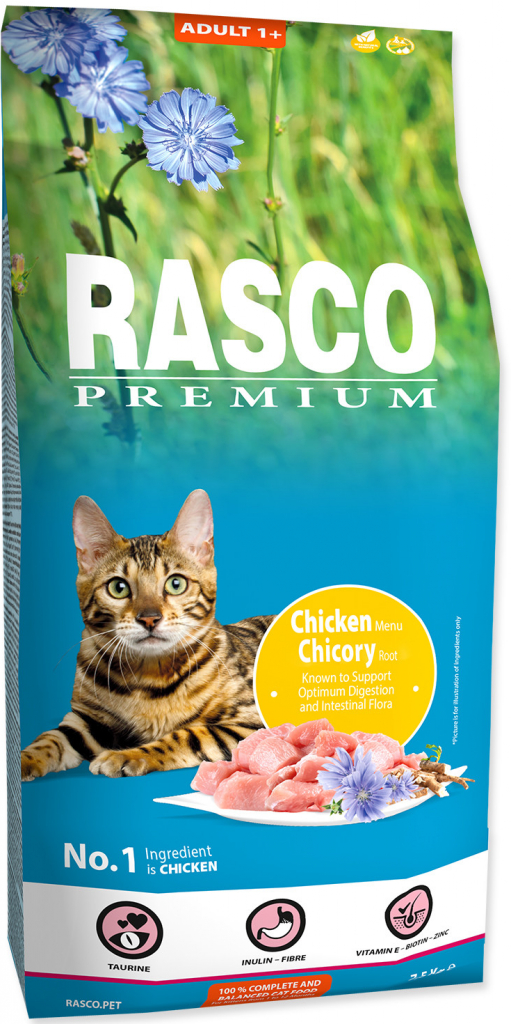 Rasco Premium mačky s kuracím mäsom a koreňom čakanky 7,5 kg
