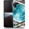 Picasee silikónový čierny obal pre Sony Xperia 10 III - Blue geometry Picasee silikónový čierny obal pre Sony Xperia 10 III - Blue geometry