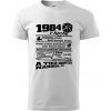 1984 v kocke - Klasické pánske tričko vyššej gramáže - L ( Biela ) 1984 v kocke - Klasické pánske tričko vyššej gramáže - L ( Biela )
