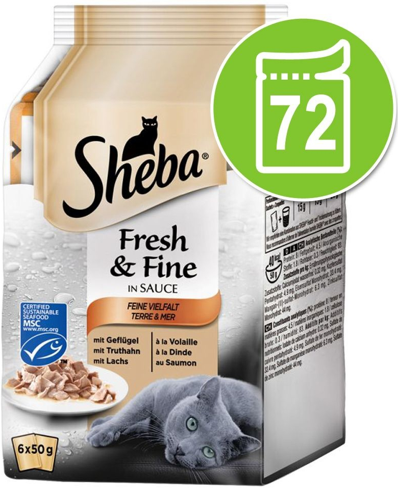 Sheba Fresh & Fine jemná pestrosť 72 x 50 g