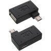 Adaptér OTG lomený MicroUSB/USB Čierny Adaptér OTG lomený MicroUSB/USB Čierny