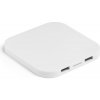 CAROLINE. Super brzi bežični punjač od recikliranog ABS-a (60% rABS) i 15W sa HUB 2 USB-A porta - Biela CAROLINE. Super brzi bežični punjač od recikliranog ABS-a (60% rABS) i 15W sa HUB 2 USB-A porta - Biela