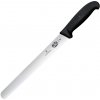 Victorinox 5.4233.25 Fibrox nárezový nôž na slaninu, 25 cm zúbkovaná oblá čepeľ, čierny